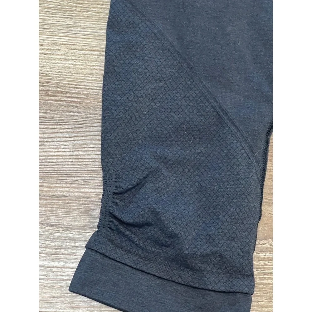Lululemon Athletica In The Flow Crop Leggings Heathered Black Size 4